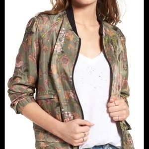 Blanknyc army green light satin bomber jacket
